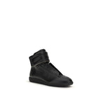 Black Calf Leather Bos Taurus High Top Sneakers