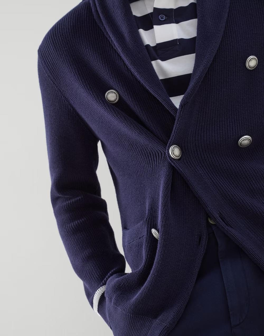Navy Blue Cotton Cardigan