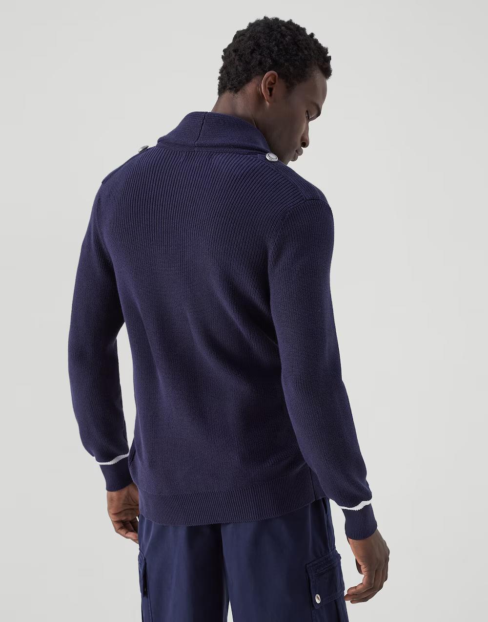 Navy Blue Cotton Cardigan