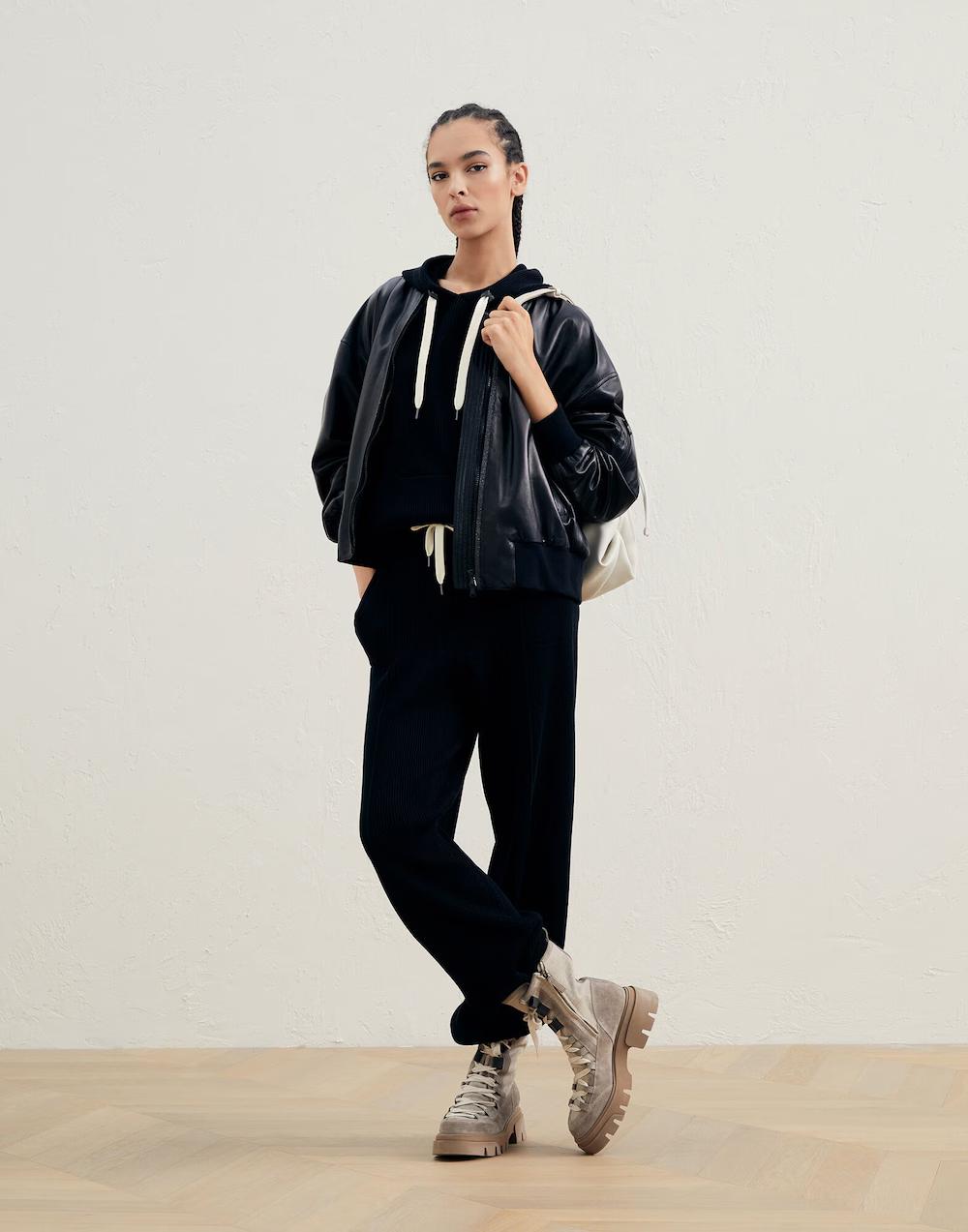 Black Cotton Sleeveles Sweater