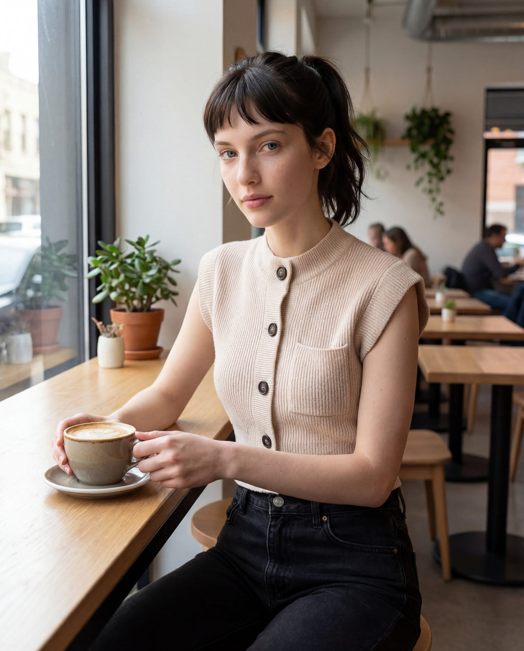 Beige Cashmere Sweater