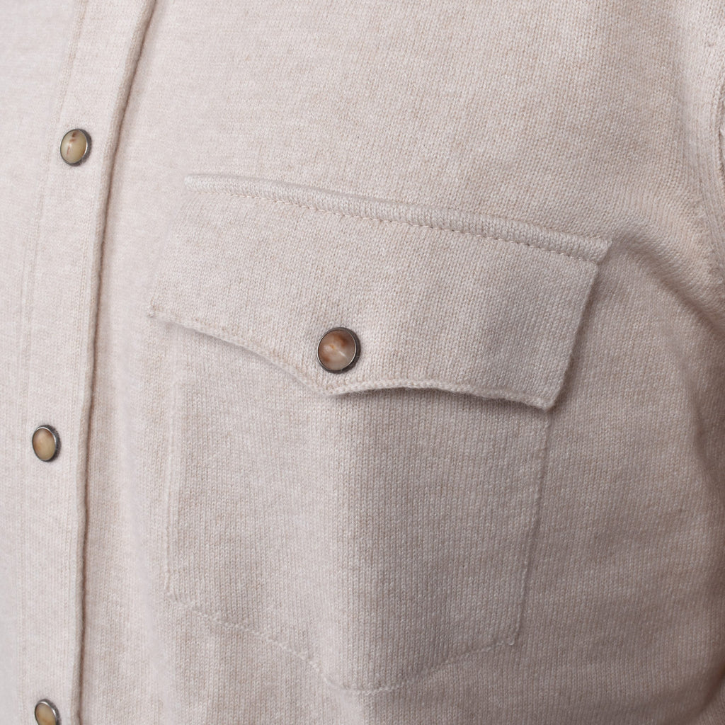 Beige Wool Dress Shirt