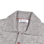 Gray Leather Sweatshirt