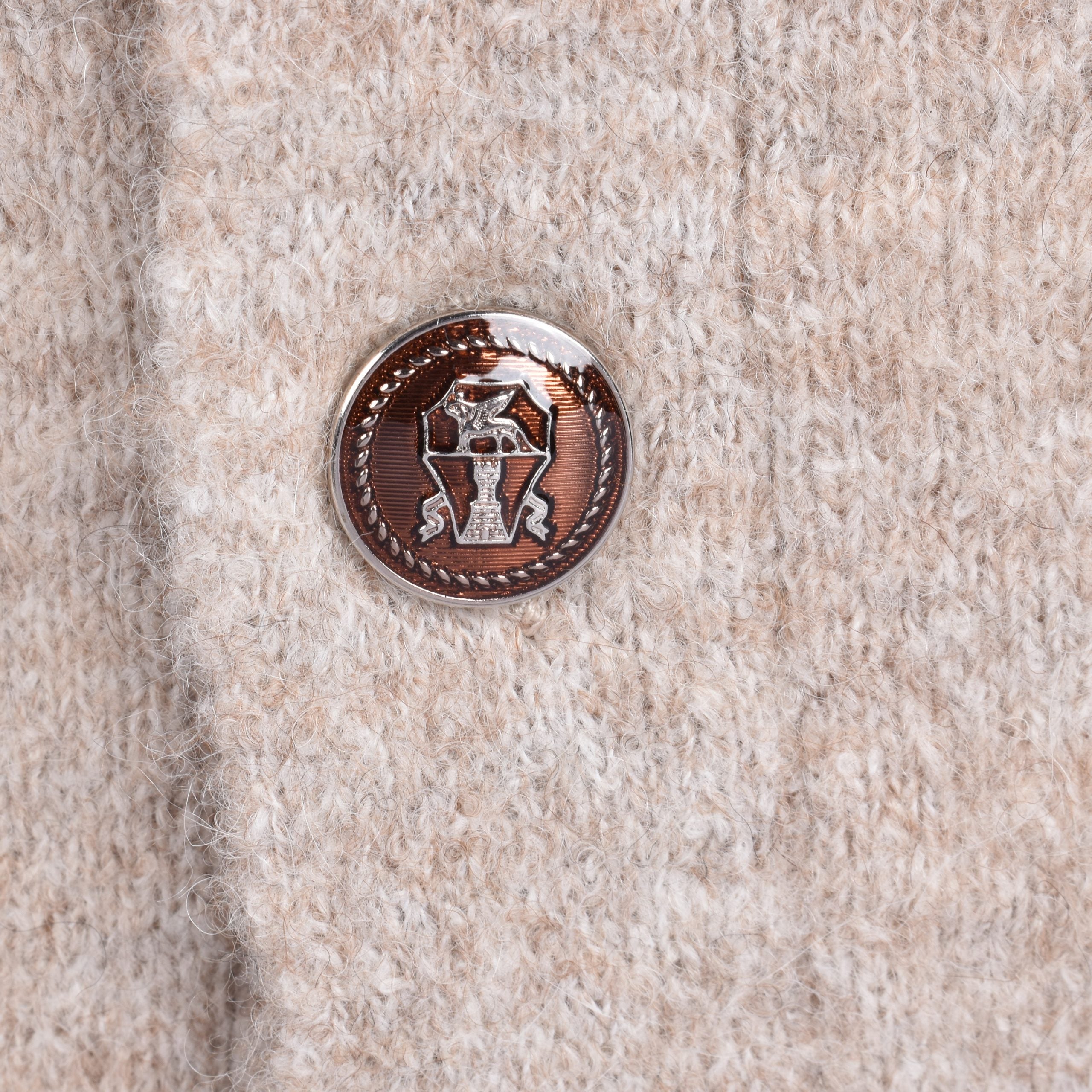 Beige Leather Cardigan