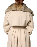 Brown Fur Shoulder Collar Neck Wrap Scarf