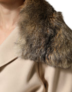 Brown Fur Shoulder Collar Neck Wrap Scarf