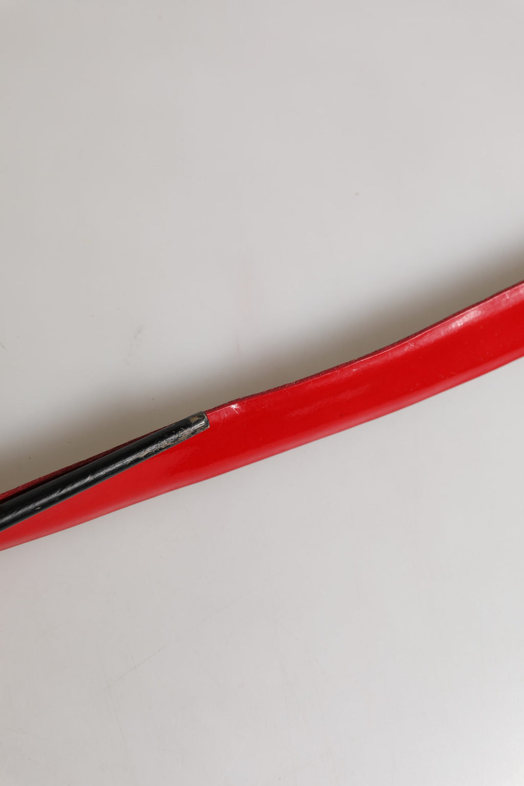 Red Glossy Leather Metal Buckle Belt