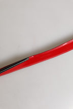 Red Glossy Leather Metal Buckle Belt