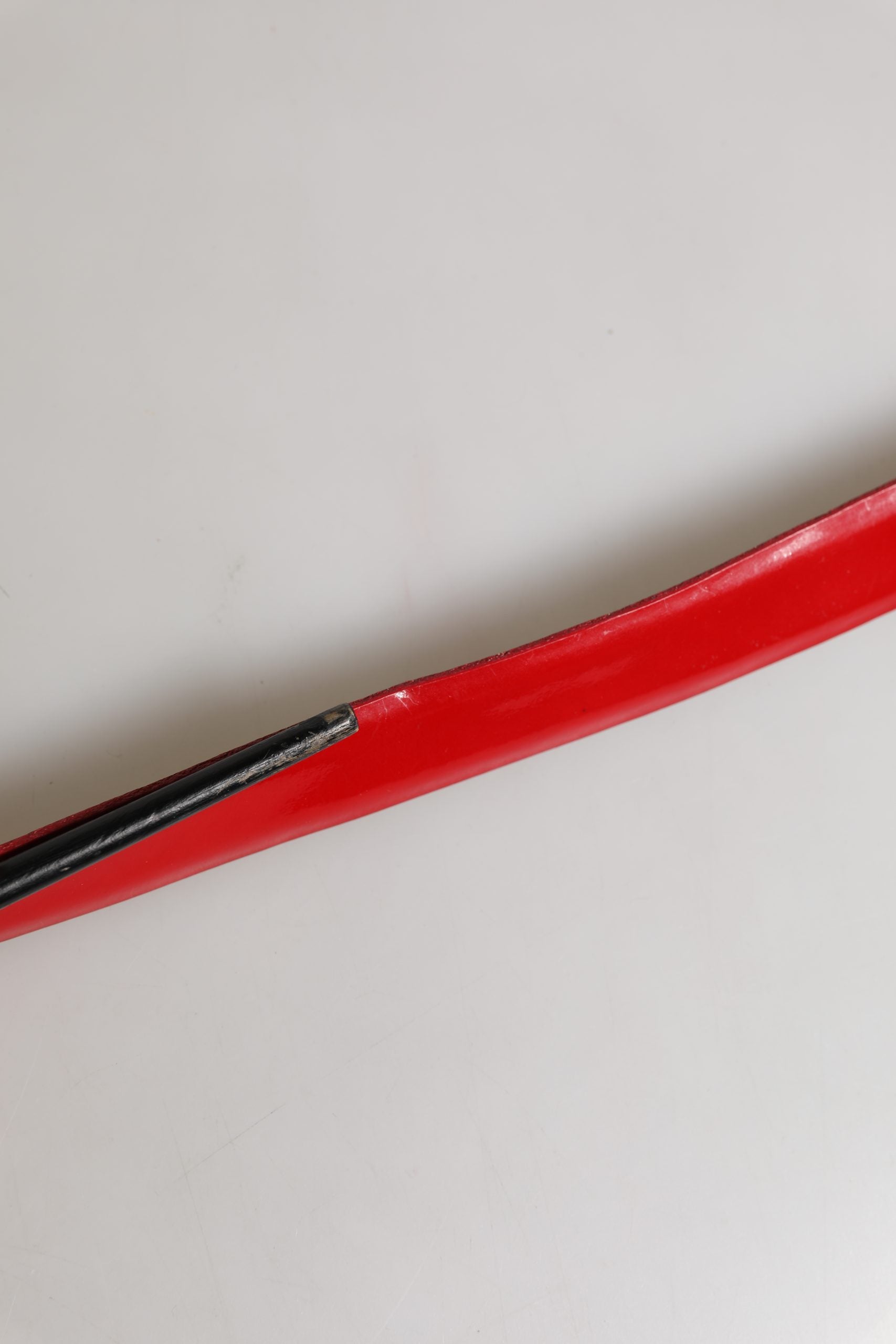 Red Glossy Leather Metal Buckle Belt