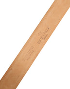 Orange Genuine Leather Silver Metal Buckle Waist Belt