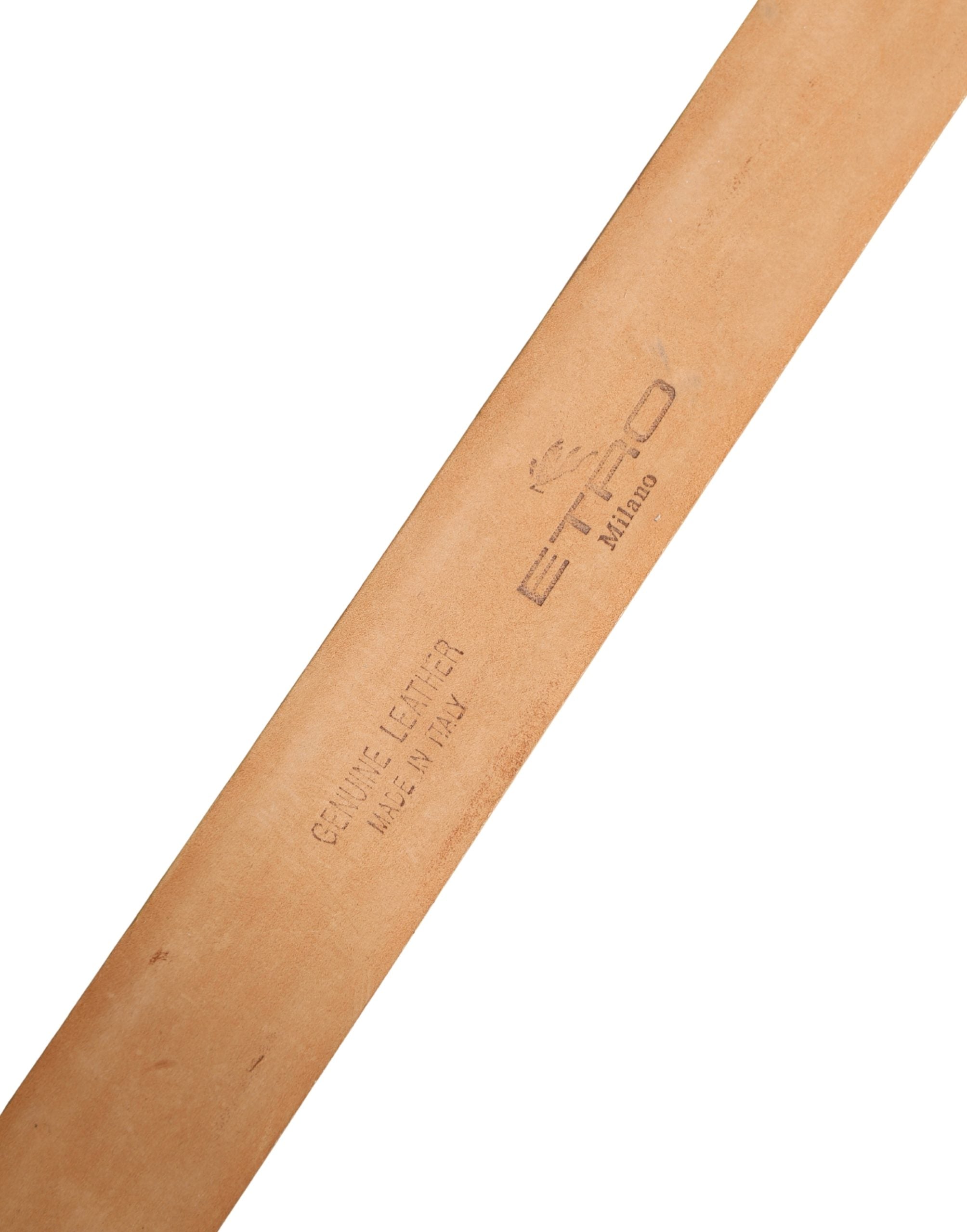 Orange Genuine Leather Silver Metal Buckle Waist Belt