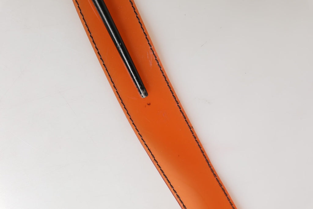 Orange PVC Waist Women Cintura Square Buckle Belt