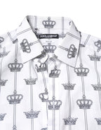 White GOLD Crown Cotton Dress Formal Shirt