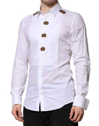 White GOLD Crown Cotton Dress Formal Shirt