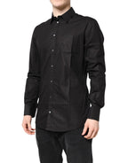 Black GOLD Cotton Collared Formal Dress Shirt
