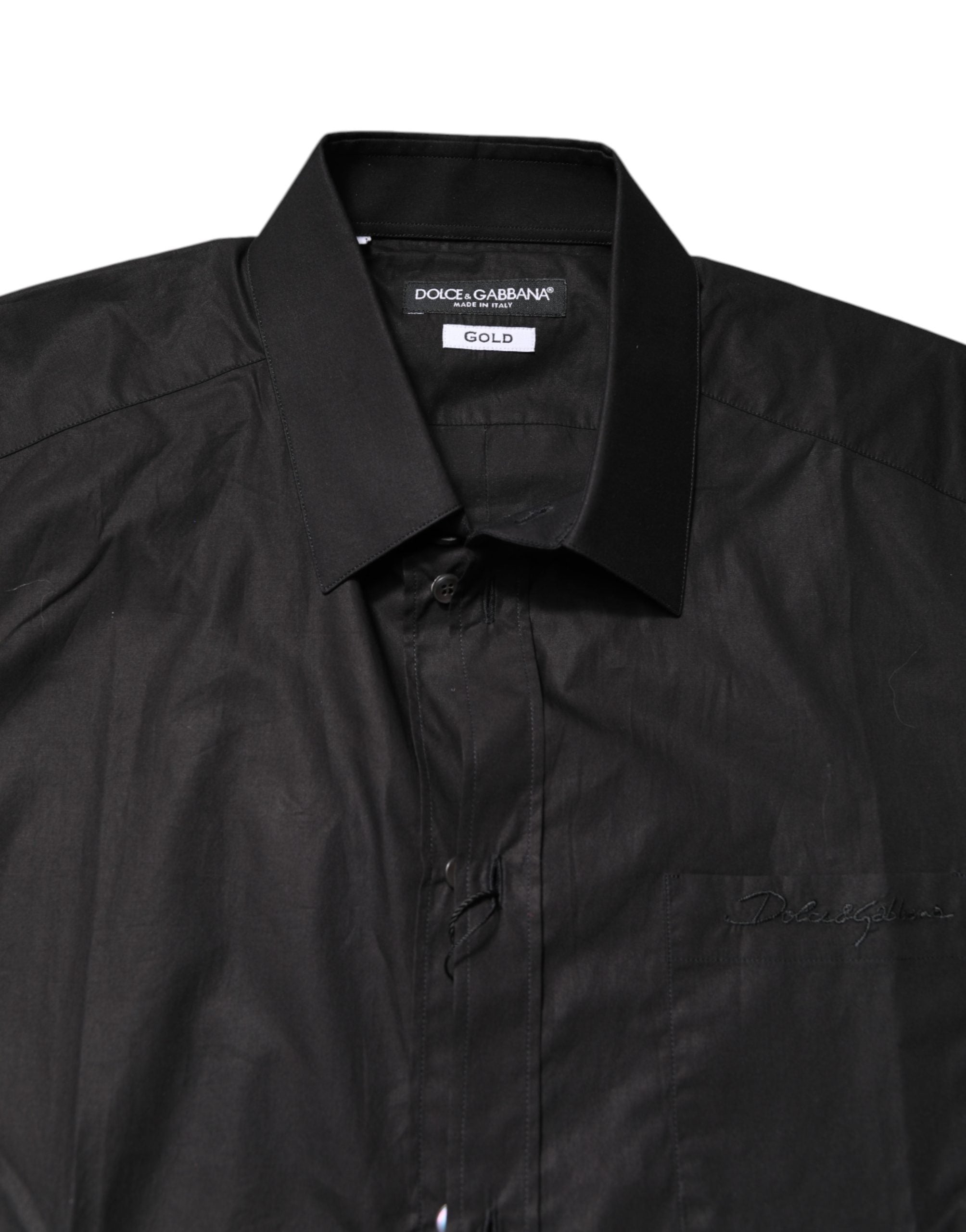 Black GOLD Cotton Collared Formal Dress Shirt