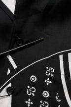 Black Silk Logo Print Short Sleeves Shirt