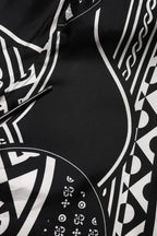 Black Silk Logo Print Short Sleeves Shirt