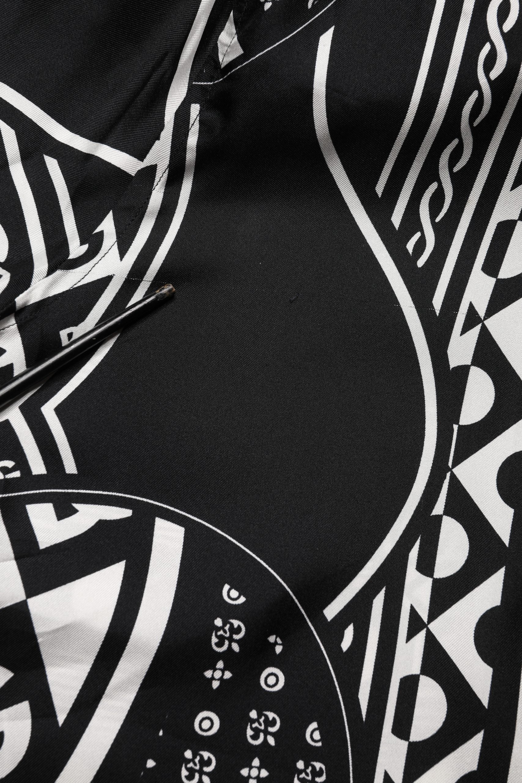 Black Silk Logo Print Short Sleeves Shirt