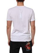 White Cotton Crew Neck Short Sleeves T-shirt