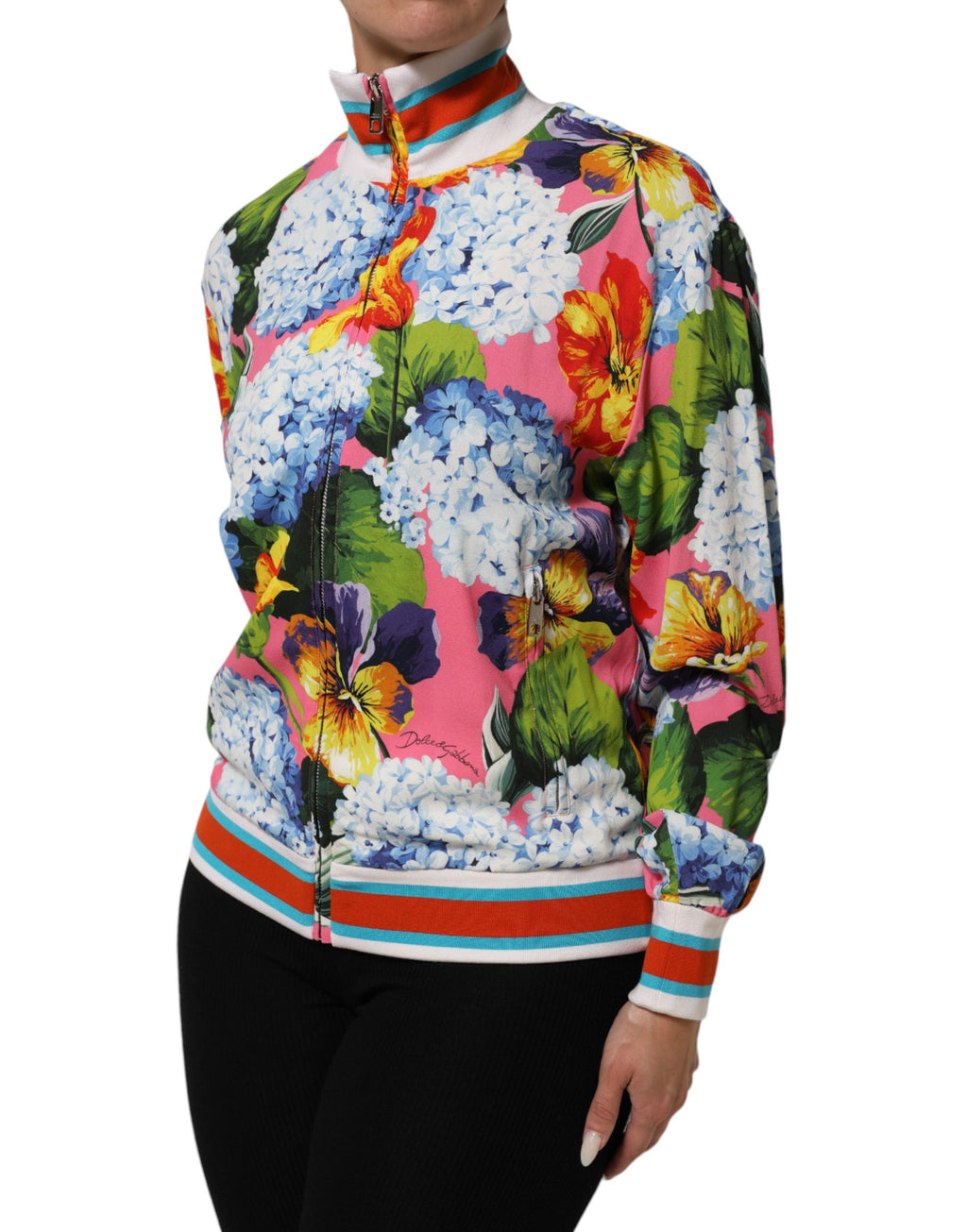 Multicolor Floral Print Zip Cardigan Jacket