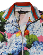Multicolor Floral Print Zip Cardigan Jacket