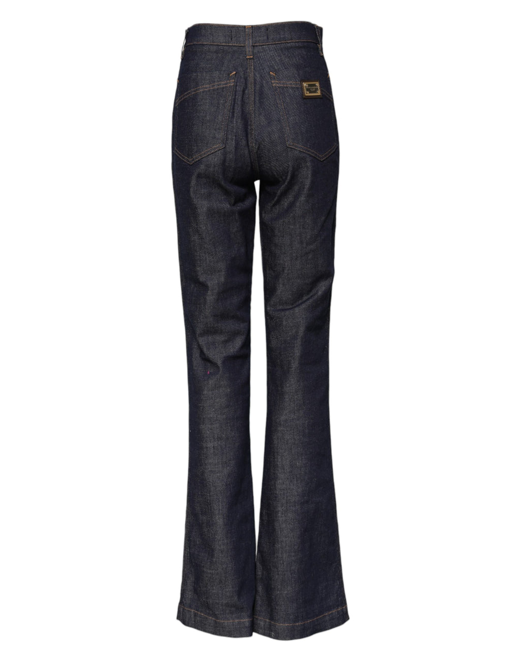 Dark Blue Cotton Flared Wide Leg Denim Jeans