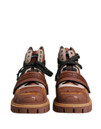 Brown Leather Trekking-Style Men Boots Shoes