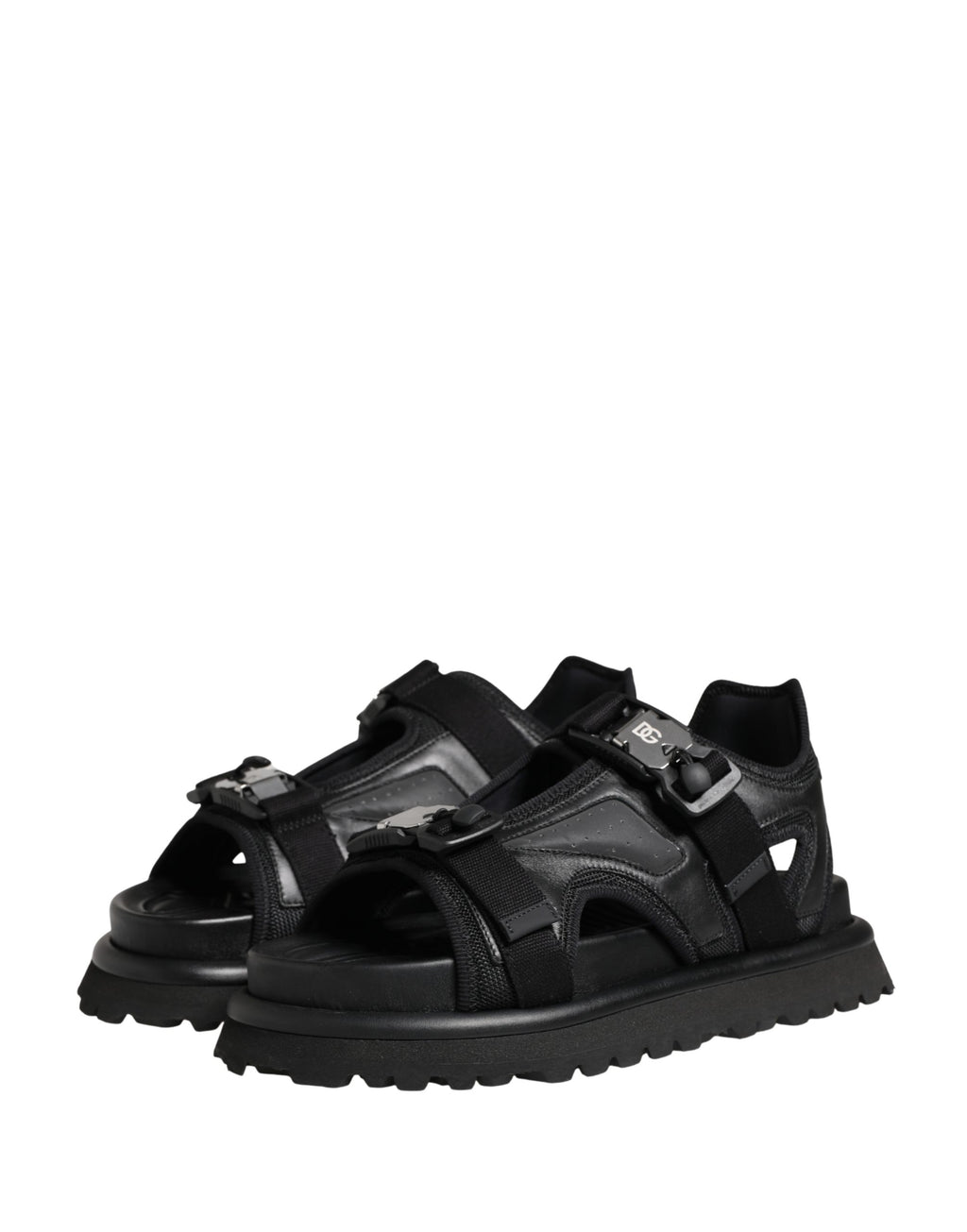 Black Logo Detailed Men Chunky Sandals Shoes