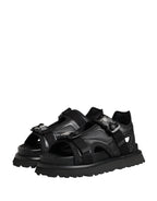 Black Logo Detailed Men Chunky Sandals Shoes