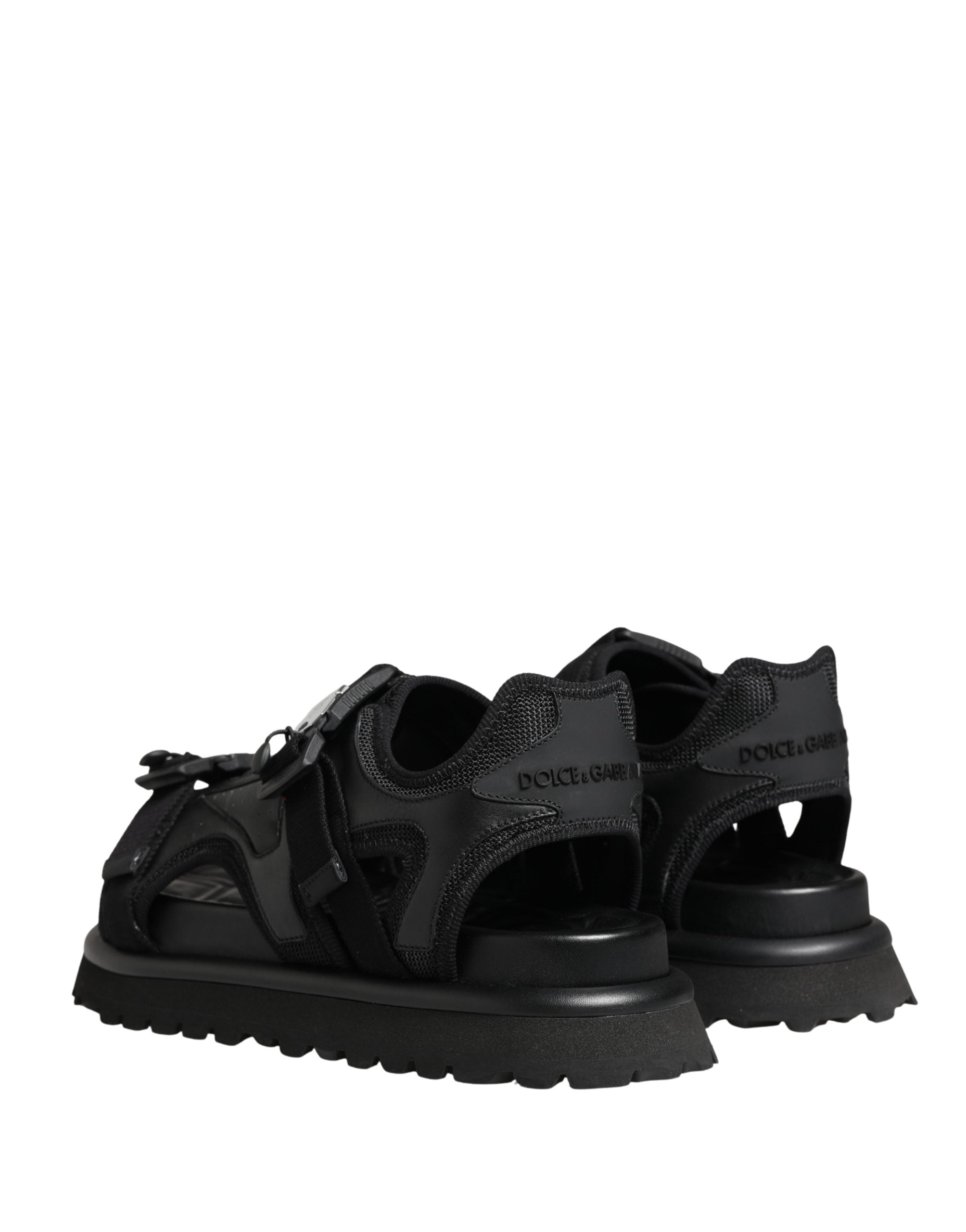Black Logo Detailed Men Chunky Sandals Shoes