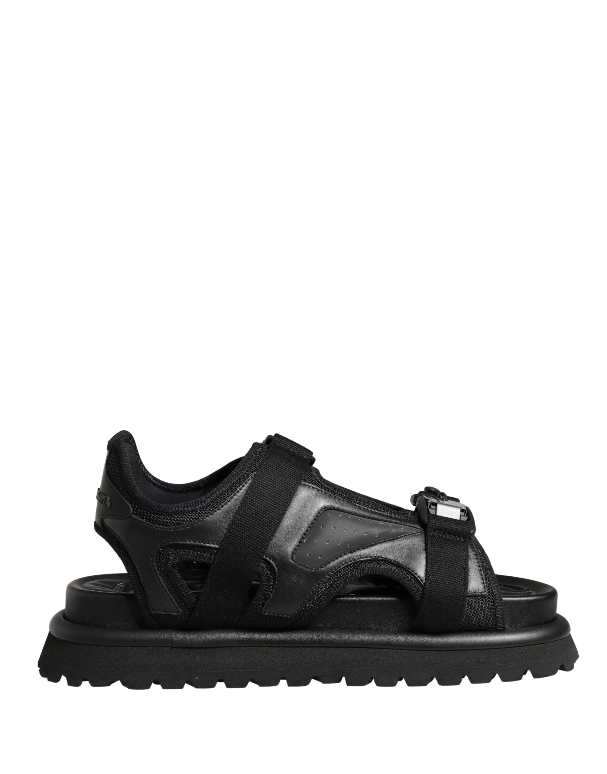 Black Logo Detailed Men Chunky Sandals Shoes