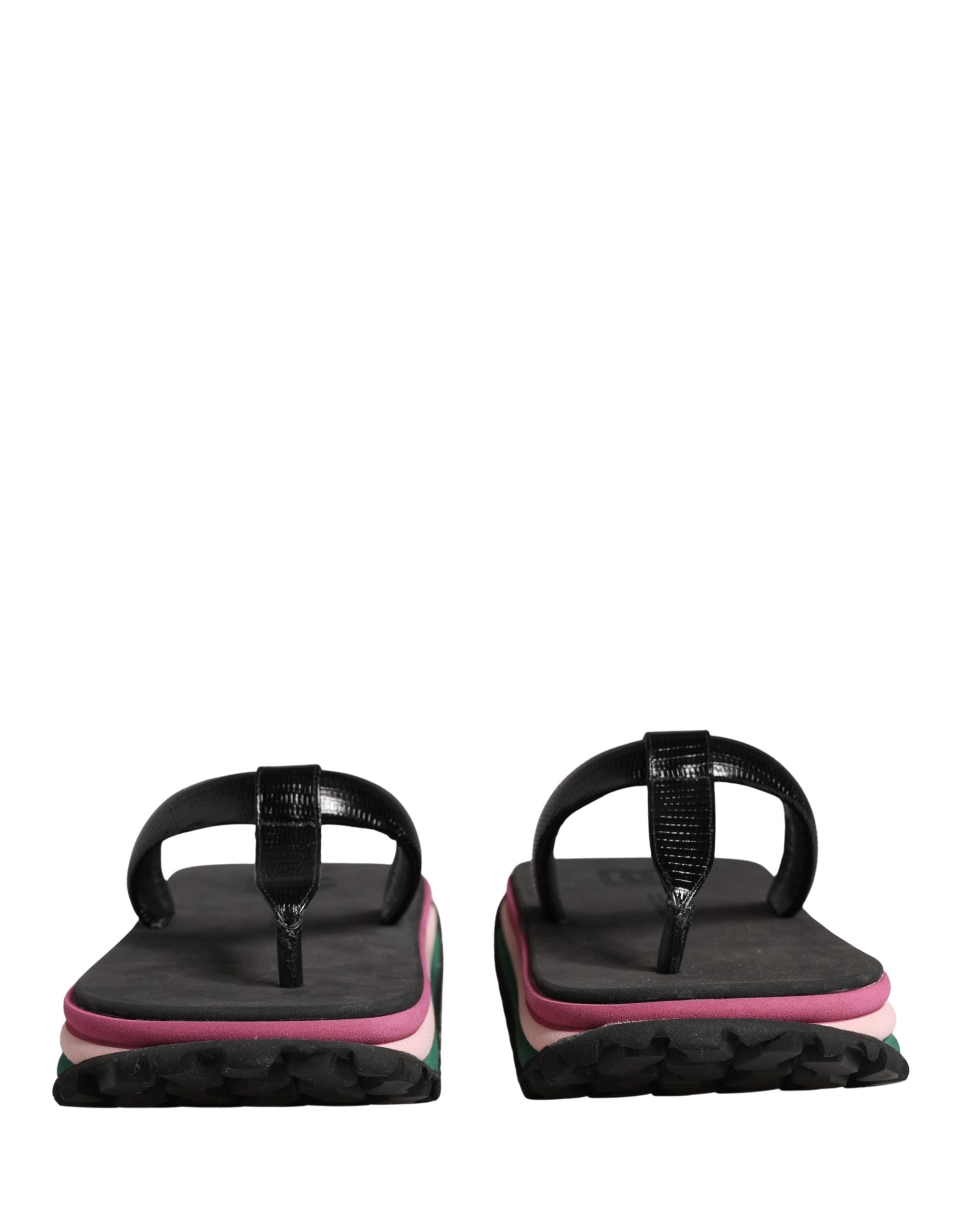 Multicolor Rubber Chunky Flip Flop Shoes