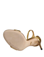 Gold Leather Keira High Heels Sandals Shoes