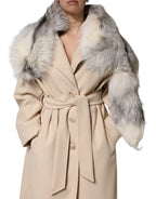 White Fox Fur Neck Wrap Warmer Winter Scarf