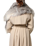 White Fox Fur Neck Wrap Warmer Winter Scarf