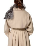 Gray Fox Fur Neck Wrap Warmer Winter Scarf