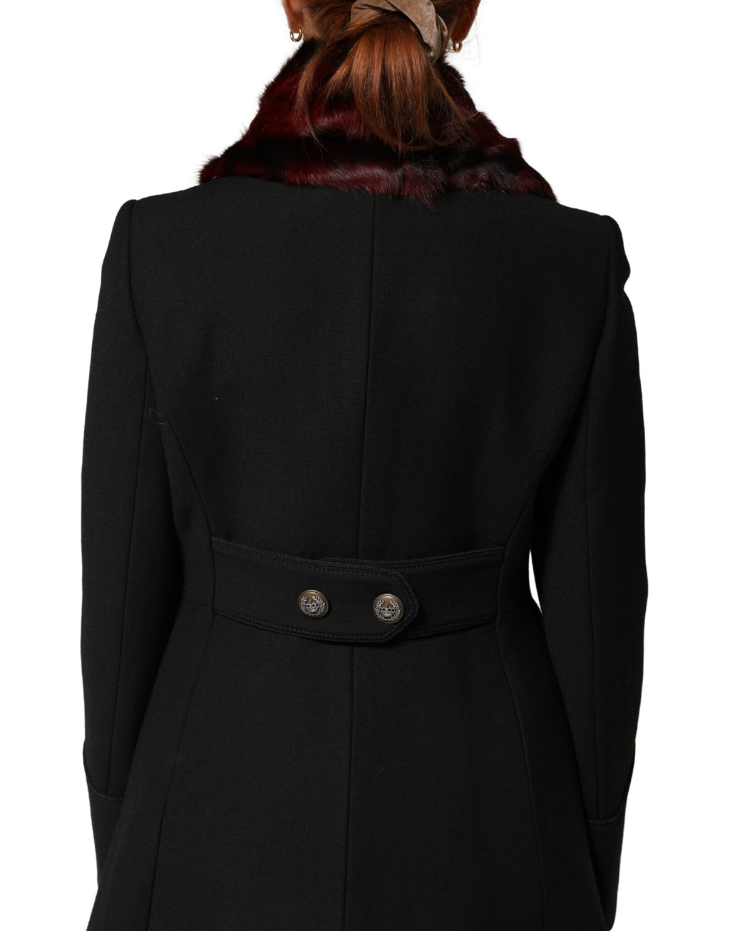 Black Red Stripe Fur Shawl Neck Wrap Scarf