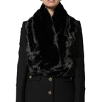 Black Fur Shawl Neck Wrap Cover Collar Scarf