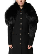 Black Fox Fur Neck Wrap Warmer Winter Scarf