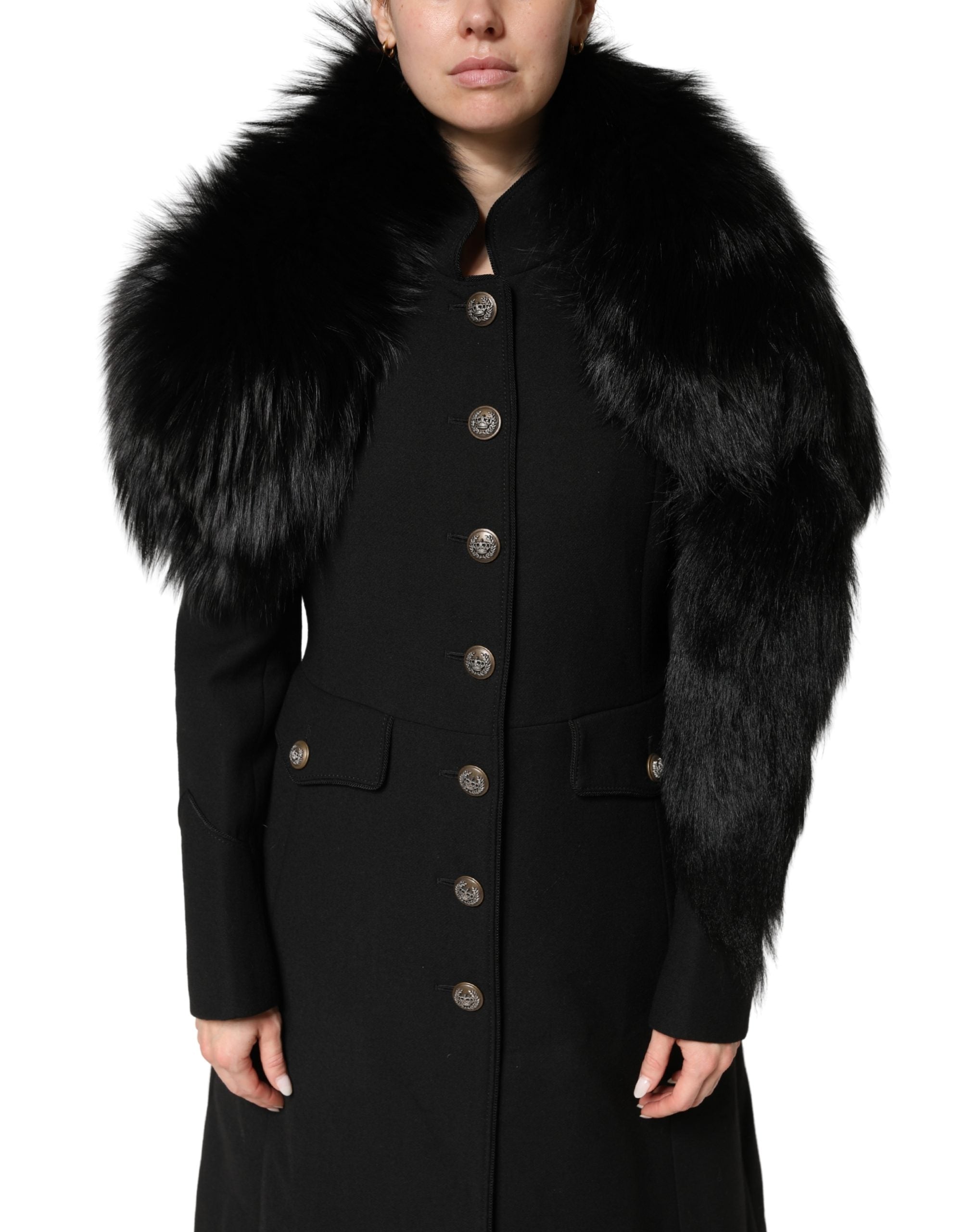 Black Fox Fur Neck Wrap Warmer Winter Scarf