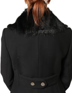 Black Fur Shawl Neck Wrap Cover Collar Scarf