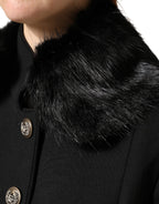Black Fur Shawl Neck Wrap Cover Collar Scarf