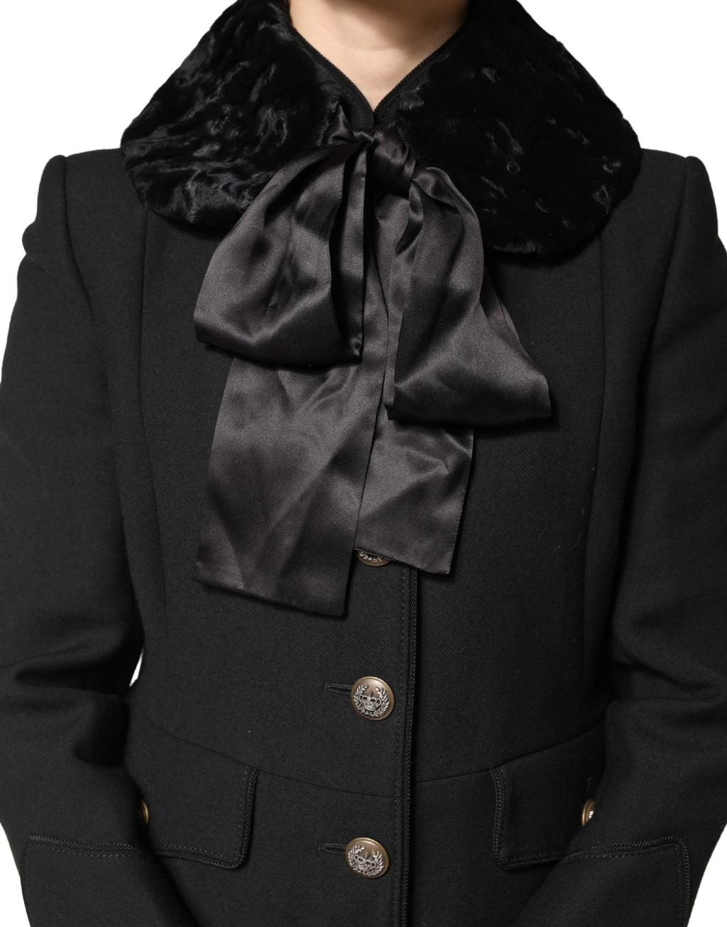 Black Lamb Fur Women Neck Warmer Winter Scarf