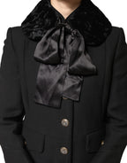 Black Lamb Fur Women Neck Warmer Winter Scarf