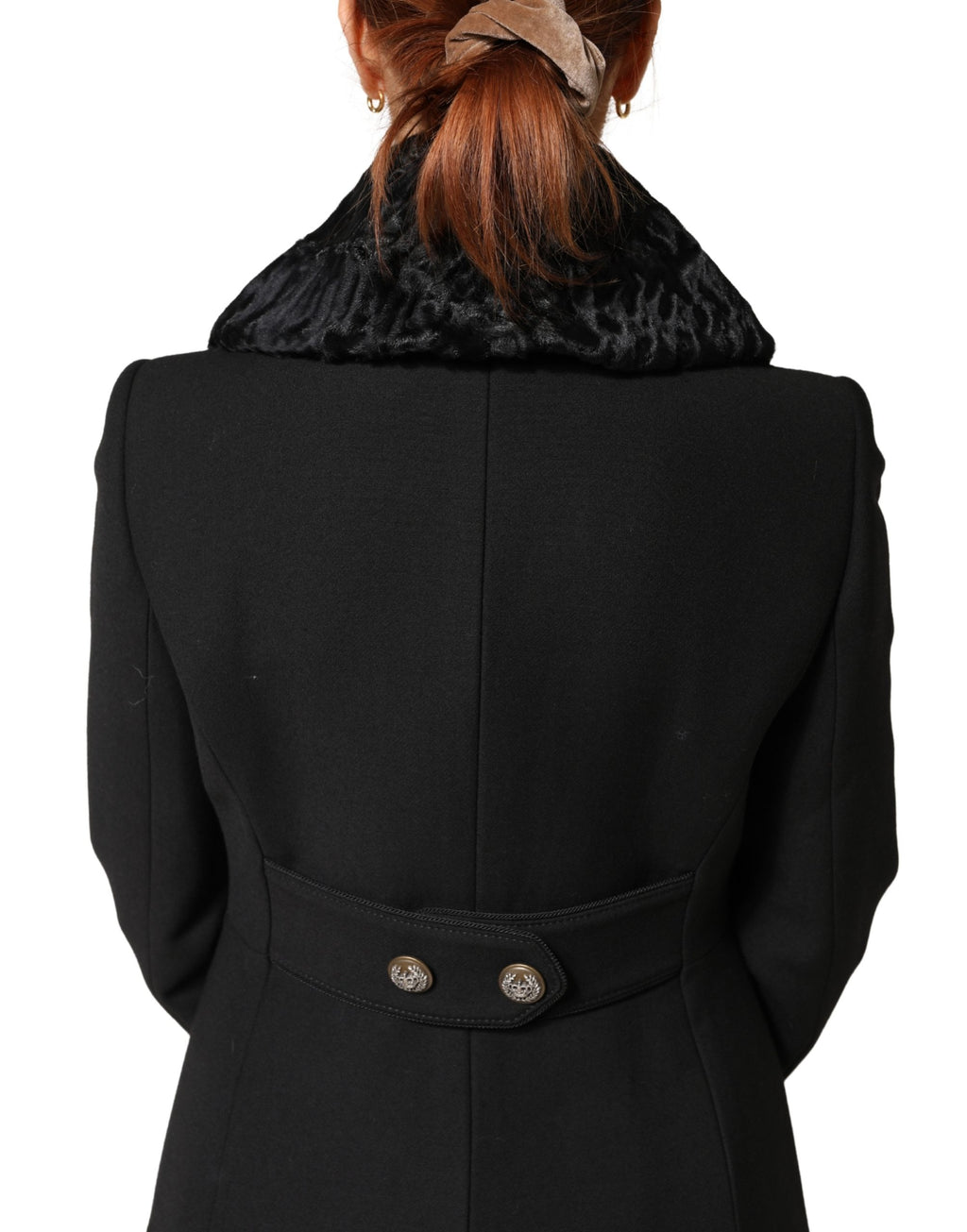 Black Lamb Fur Women Neck Warmer Winter Scarf