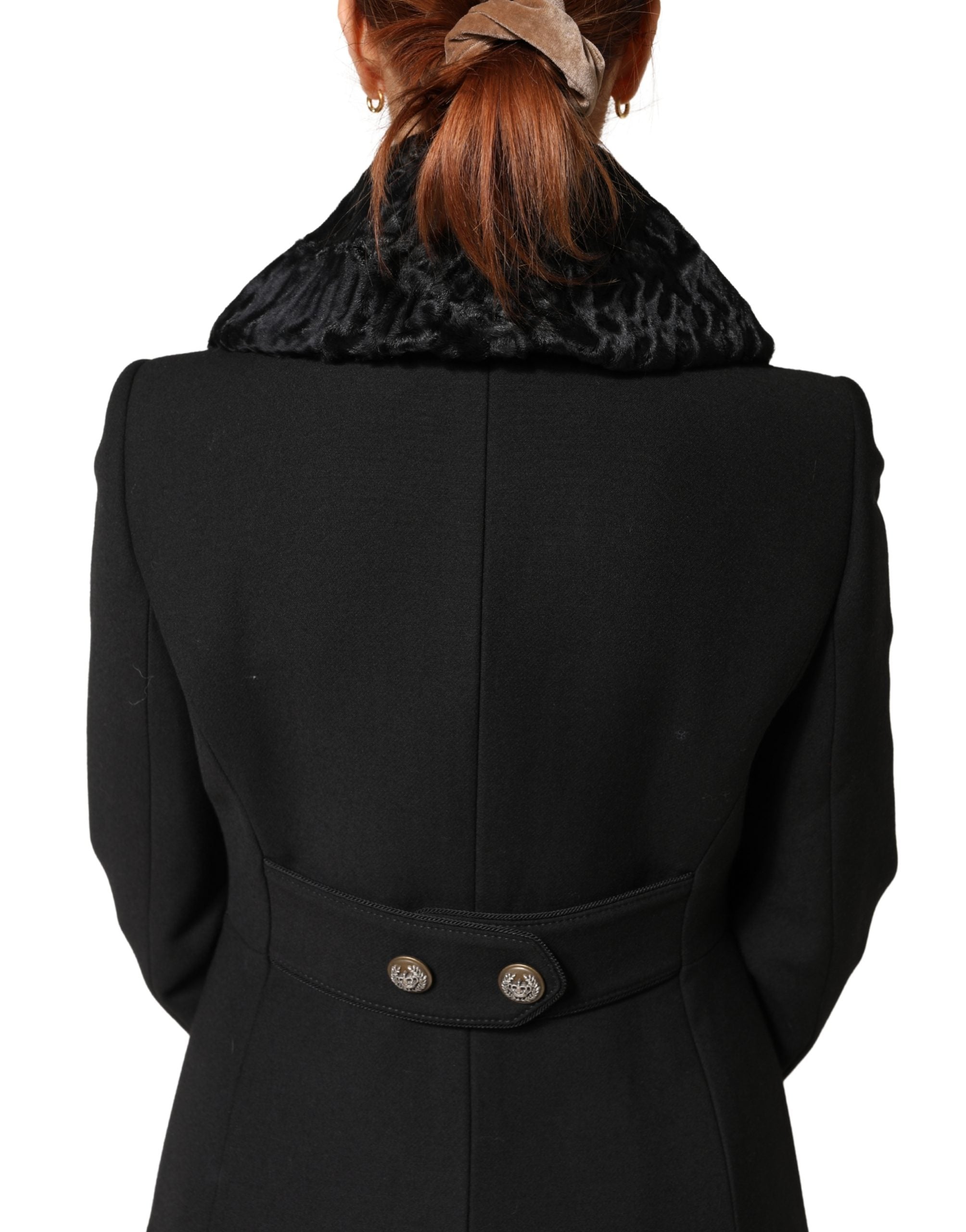 Black Lamb Fur Women Neck Warmer Winter Scarf