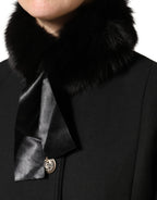 Black Fur Shoulder Collar Wrap Shawl Scarf