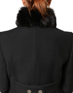 Black Fur Shoulder Collar Wrap Shawl Scarf