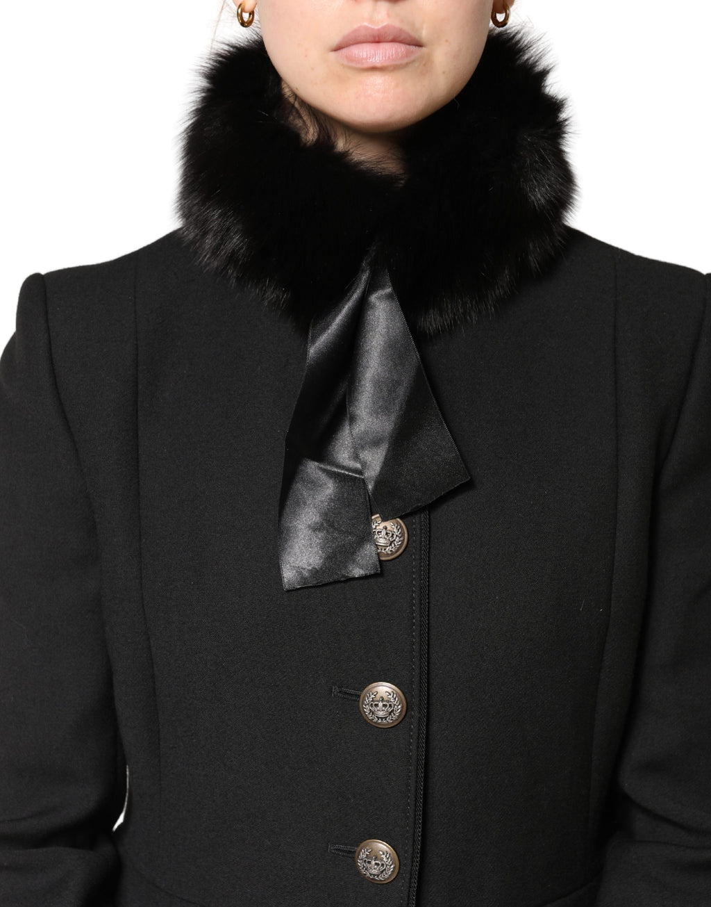 Black Fur Shoulder Collar Wrap Shawl Scarf
